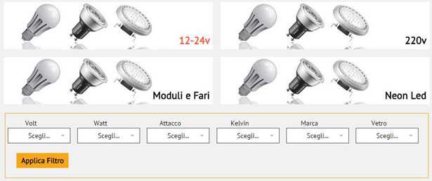 Lampadine led motore ricerca