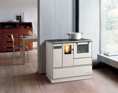 termostufa con forno a pellet