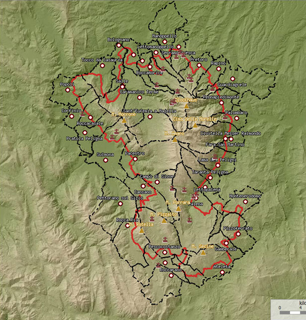 Parco della Majella mappa