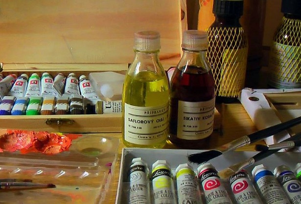 cartamo olio in pittura