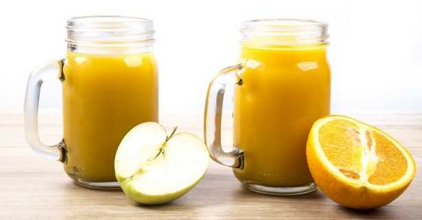 succo di mela e succo di arancia
