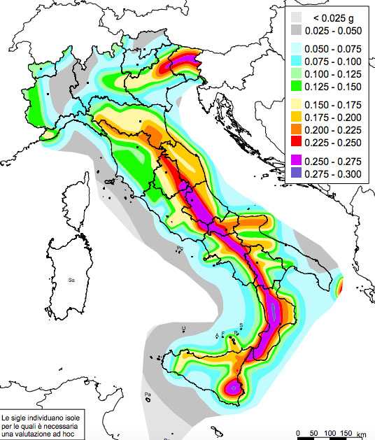 mappa rischio sismico italia