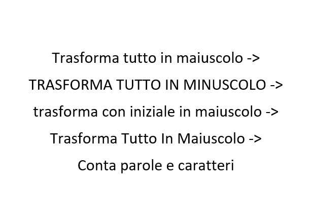 Trasforma minuscolo maiuscolo