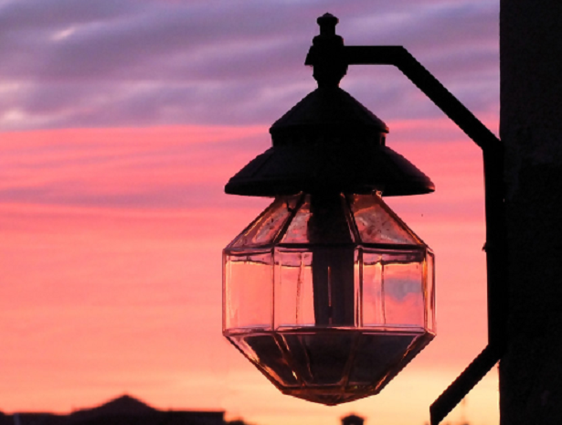 Lampione al tramonto