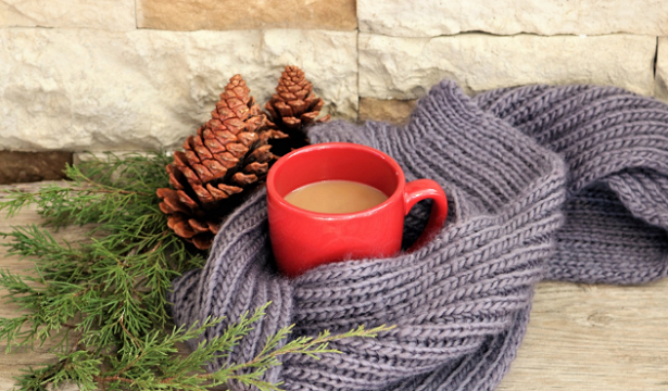 Sciarpa con tazza di caffè Sciarpa con tazza di caffè