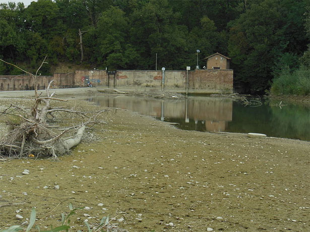 lentificazione fiume in secca
