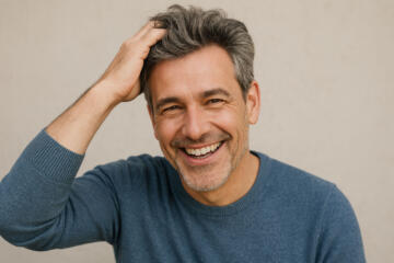 uomo 50 anni con tanti capelli