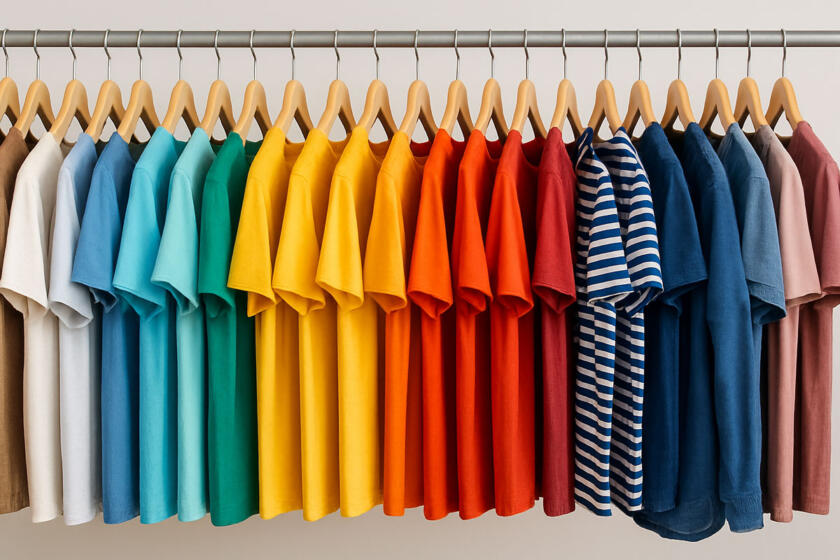 fast fashion vestiti colorati appesi