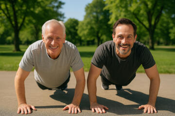 padre figlio push-ups