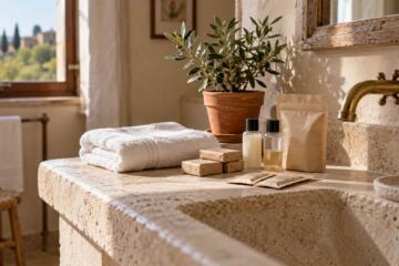 bagno rustico con vista