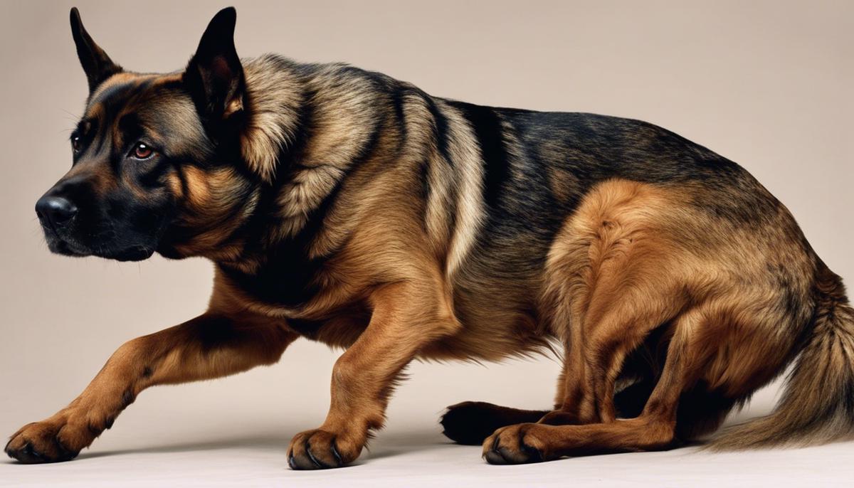 An image of a dog with irritated skin and scratching to depict canine acari infestation.