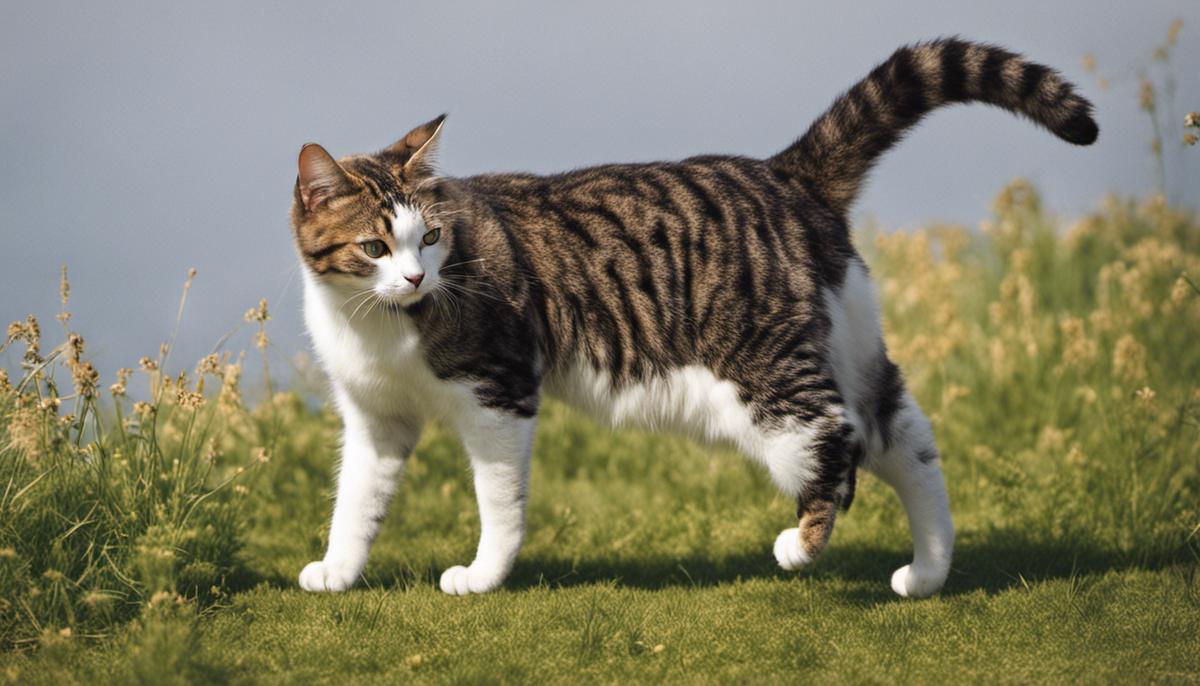 A visual representation of different gestures and movements of a cat, indicating its emotions and communication.