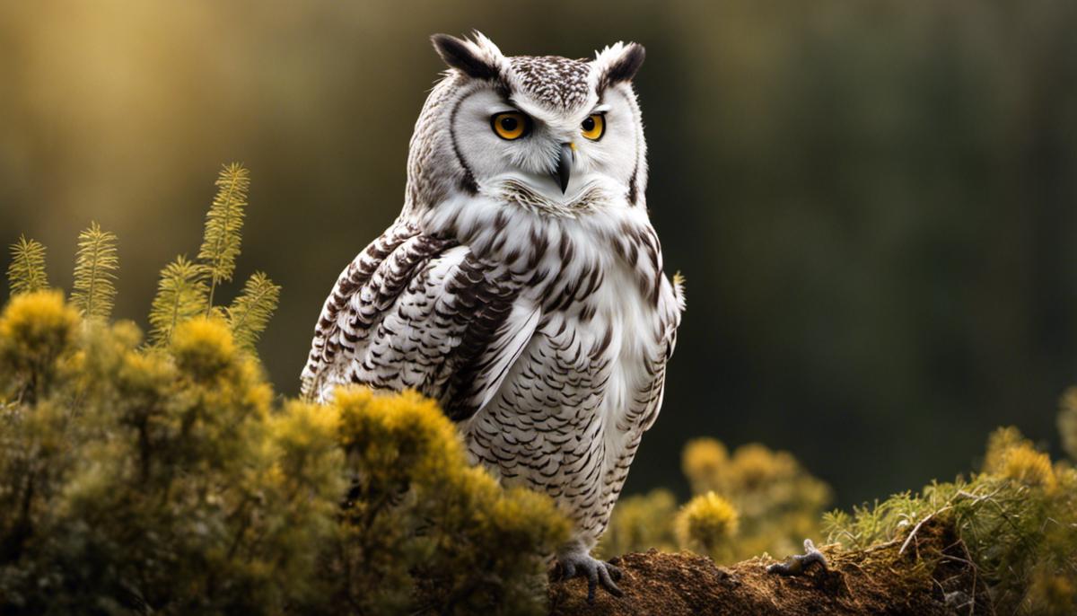 gufo osserva su un ramo