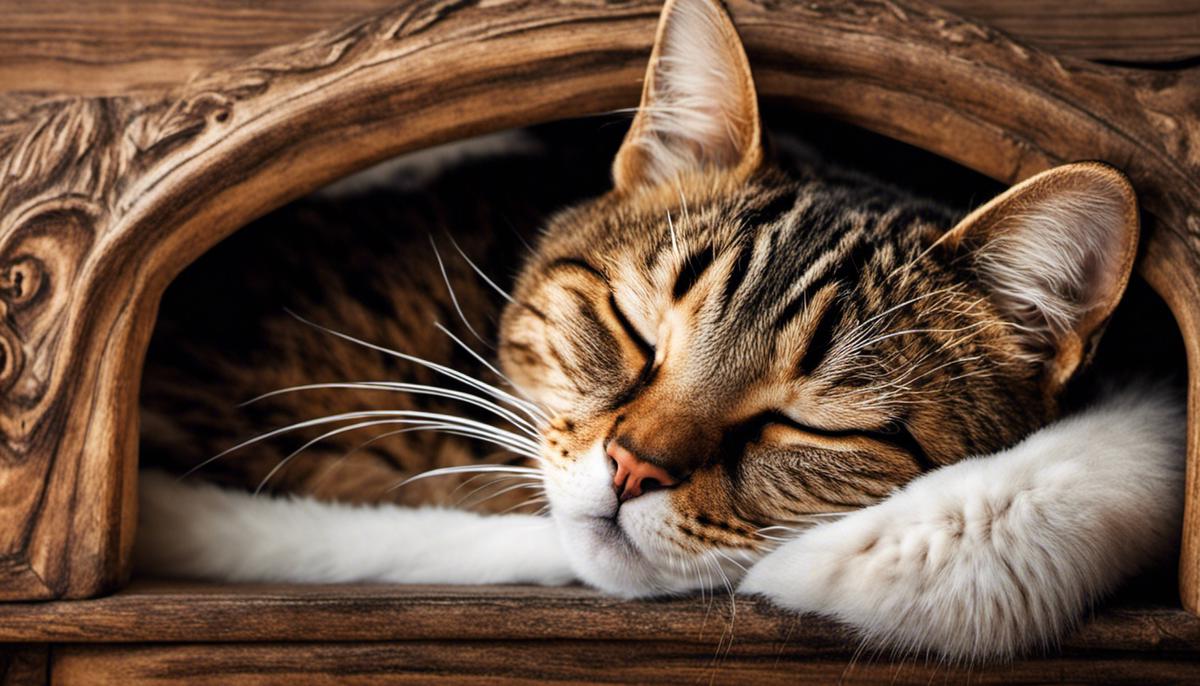 A peaceful image of a sleeping cat