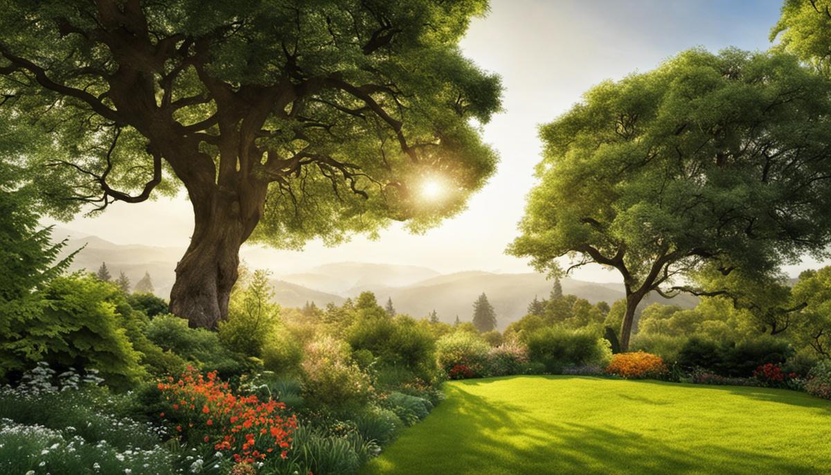 Alberi nell'immagine che mostrano diverse opzioni per creare zone ombreggiate nel giardino
